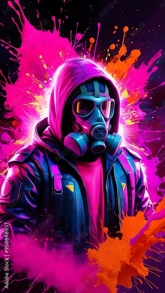 person in a gas mask person in a gas mask