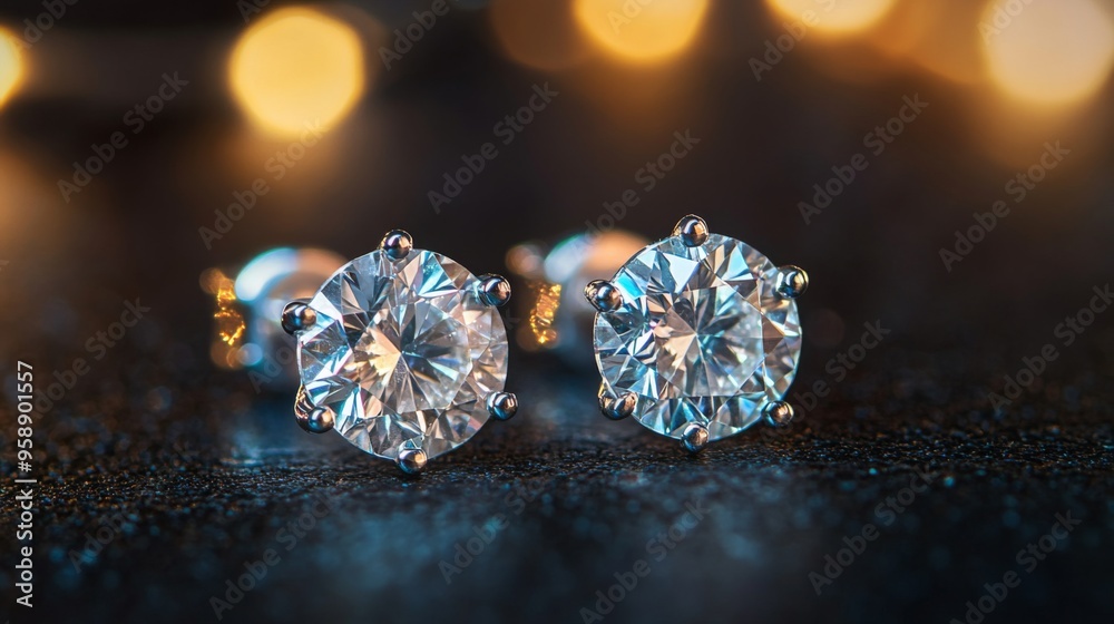 Diamond Earrings Close-Up