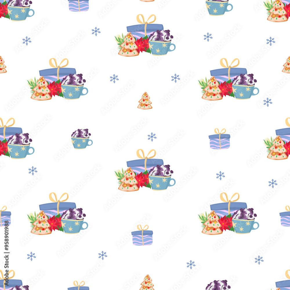 Christmas present seamless pattern background.
Christmas present seamless pattern background.
