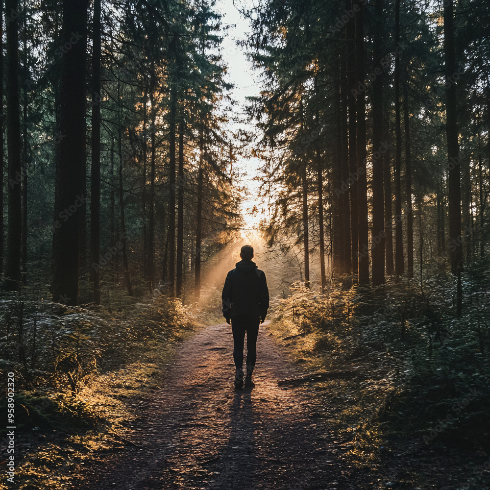 A person practicing mindfulness while walking in nature. A person practicing mindfulness while walking in nature. A person practicing mindfulness while walking in nature. A person practicing mindfulness while walking in nature.