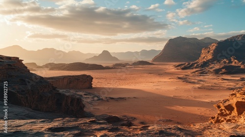 Desert Landscape at Sunset