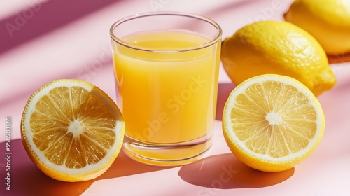 Fresh Lemon Juice with Lemons