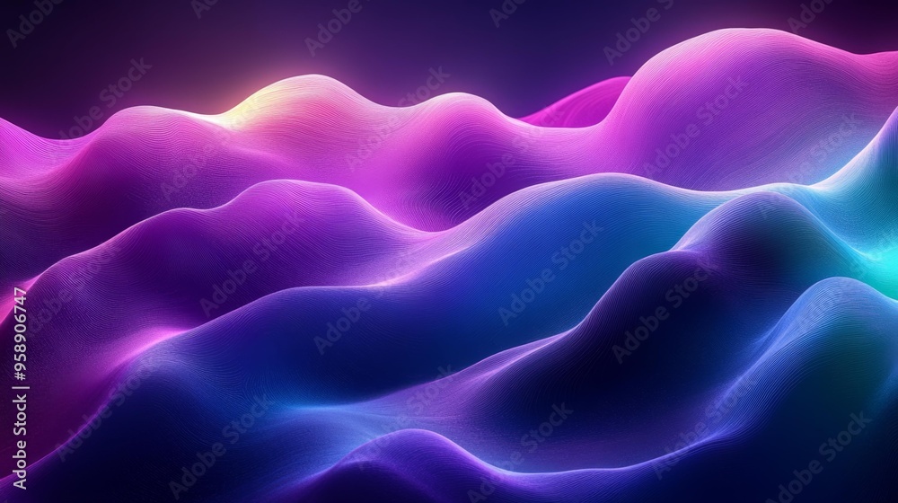 Fototapeta premium Abstract Neon Waves Generative AI