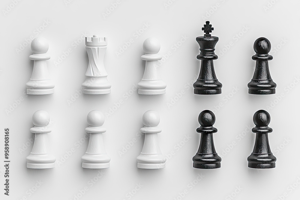 Black and White: A Symmetrical Chessboard Arrangement Black and White: A Symmetrical Chessboard Arrangement