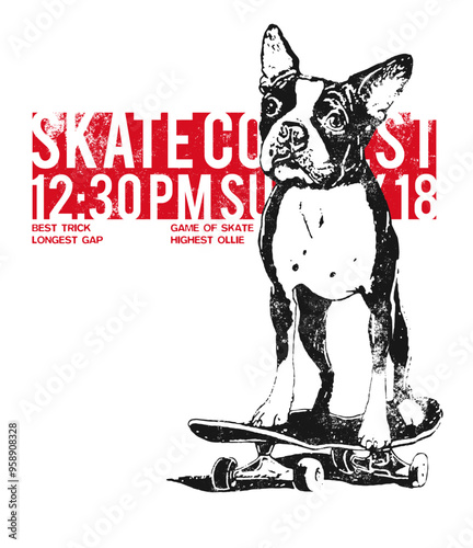 perro en patineta skate