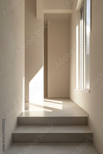 Minimalist Interior Design with Sunlight Streaming Through Window