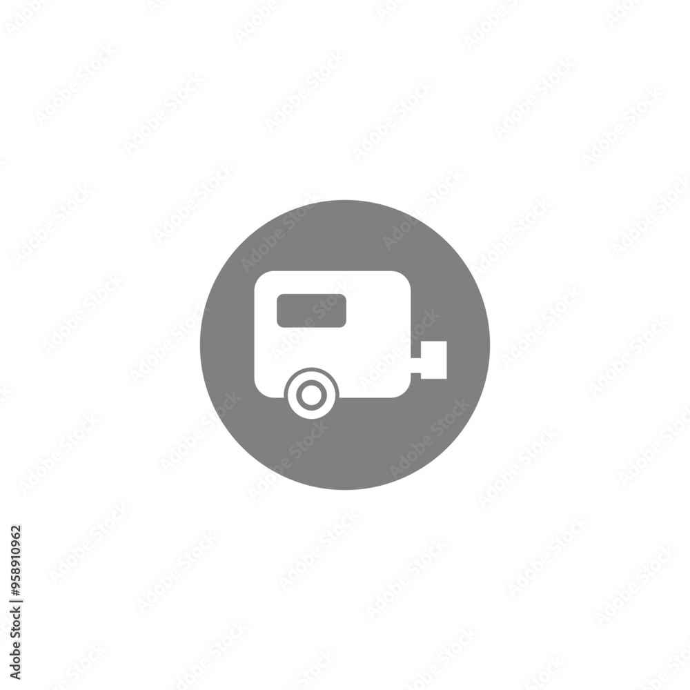 Camping trailer icon. Camping trailer icon illustration. Camping trailer icon. Camping trailer icon illustration.