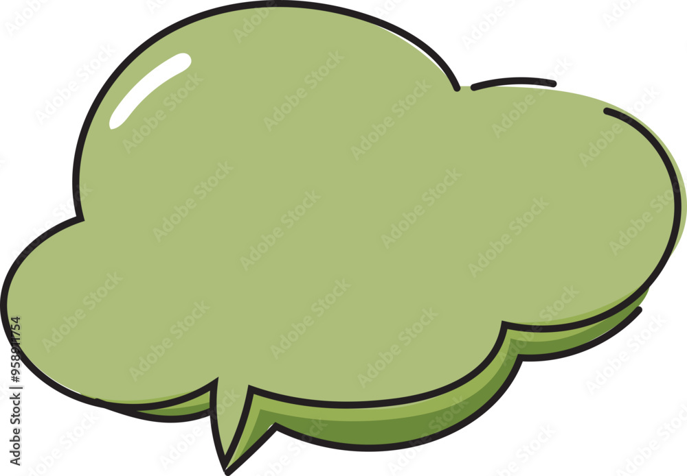 Commic speech bubble illustration on transparent background.
