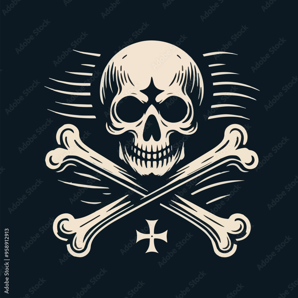 Danger warrior skull vector illustration graphic with decorative colourful pattern with sword and crossbones t-shirt Dark Art Skull Head with Bone Black and White Illustration Skull and crossbones hap Danger warrior skull vector illustration graphic with decorative colourful pattern with sword and crossbones t-shirt Dark Art Skull Head with Bone Black and White Illustration Skull and crossbones hap