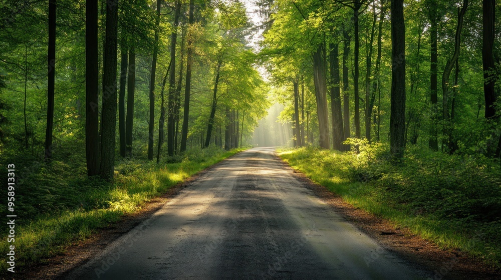 Fototapeta premium Forest Path in Morning Light