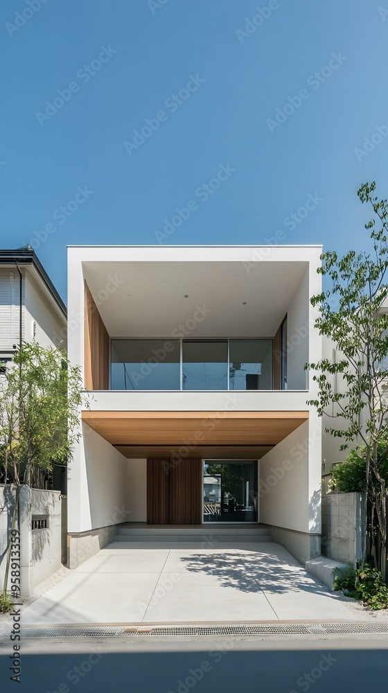 Modern Minimalist House with Wooden Accents Modern Minimalist House with Wooden Accents