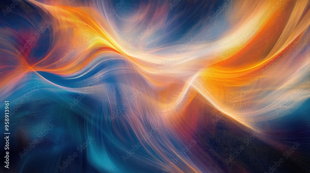 Abstract resonance wave background with fluid, rhythmic lines creating a dynamic visual effect. Perfect for tech and design themes.