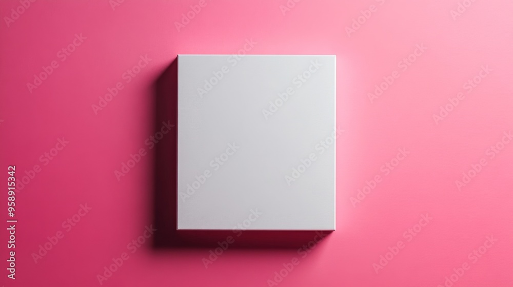 Minimalist Rectangular Box on Pink Background