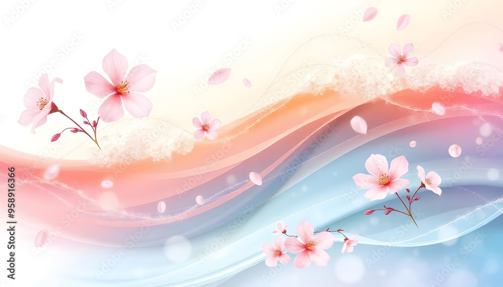 Soft, flowing pink and white fabric with delicate, ethereal folds and waves Soft, flowing pink and white fabric with delicate, ethereal folds and waves