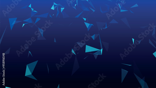 Abstract background with connecting dots and lines. Network connection structure. Data technology and scientific illustration. Plexus effect. 3D vector illustration
