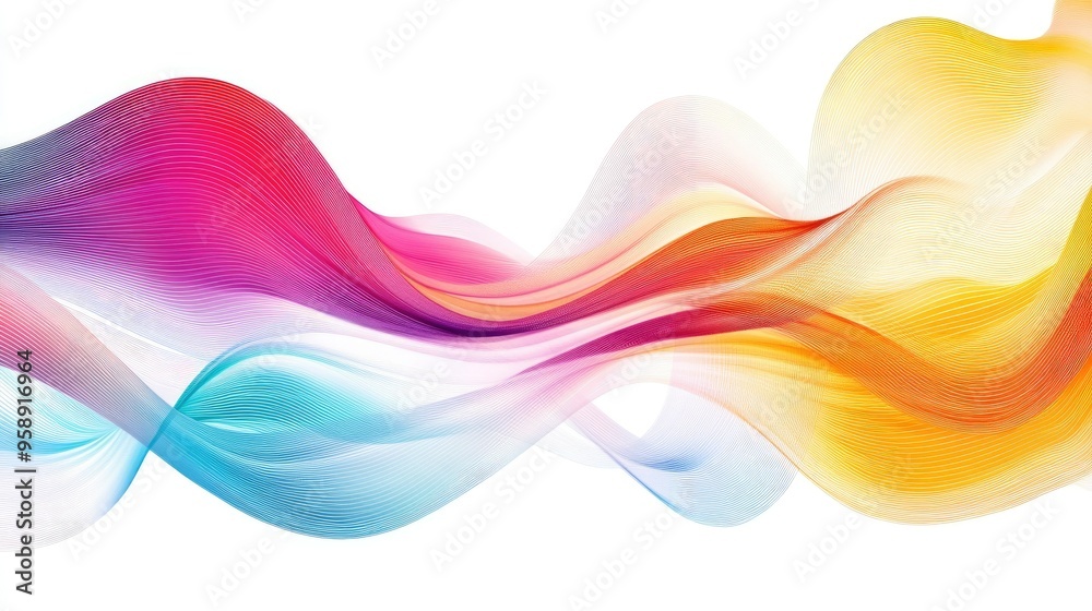 Abstract stripe design with vibrant wave lines on a white background, blending geometric patterns for a sleek and professional look. Abstract stripe design with vibrant wave lines on a white background, blending geometric patterns for a sleek and professional look.