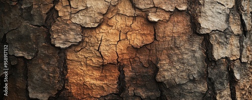 Discover the Intriguing Details of Nature's Artwork: A Stunning Close-Up of Tree Bark with Unique Patterns and Textures Revealed in Depth.