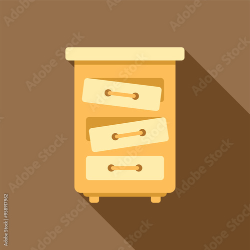 Wooden cabinet with drawers open at different levels, providing a playful and stylish storage solution