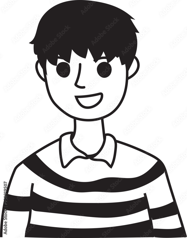 Cartoon man hand drawn doodle illustration on transparent background.
Cartoon man hand drawn doodle illustration on transparent background.