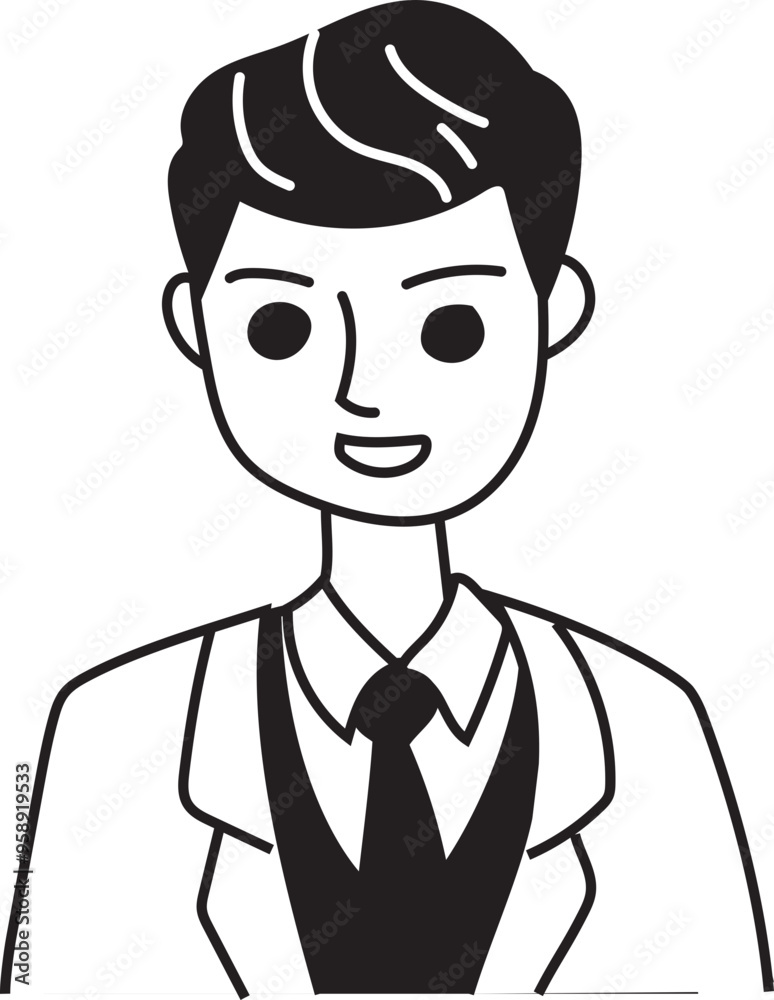 Cartoon man hand drawn doodle illustration on transparent background.
Cartoon man hand drawn doodle illustration on transparent background.