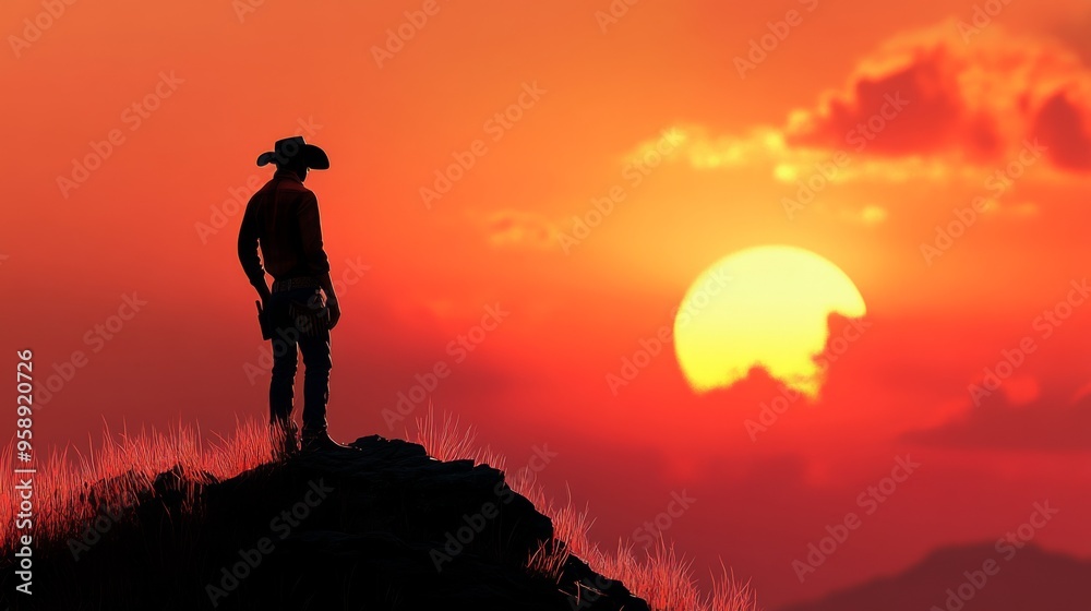 Cowboy at Sunset Cowboy at Sunset