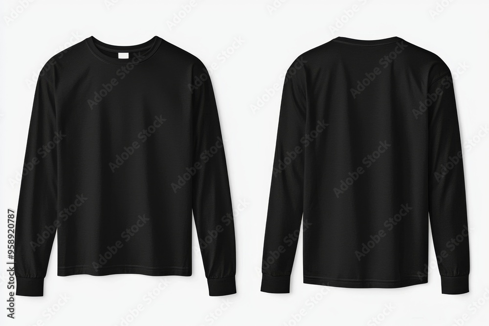 Black long sleeve tshirt mockup isolated created with Generative AI