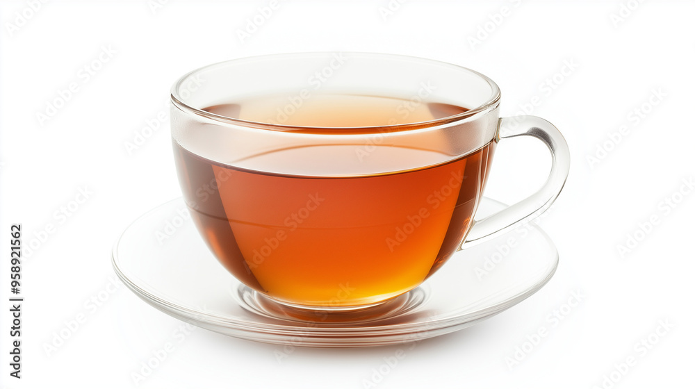 glass cup of tea isolated on white background glass cup of tea isolated on white background