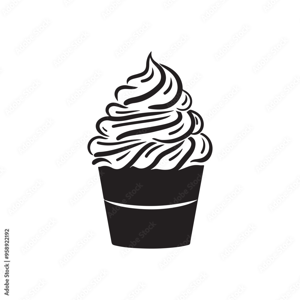 ice cream silhouette vector on white background