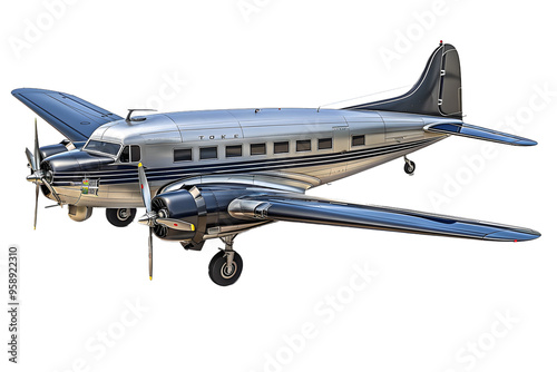 typical airplane, isolated on white or transparent background, PNG