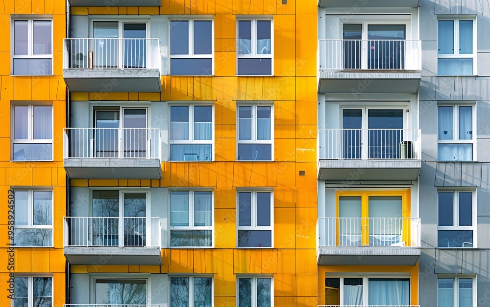 Obraz premium Facade of modern apartment building