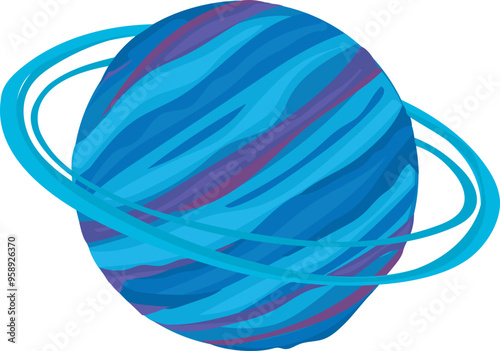 Cartoon saturn illustration on transparent background.
