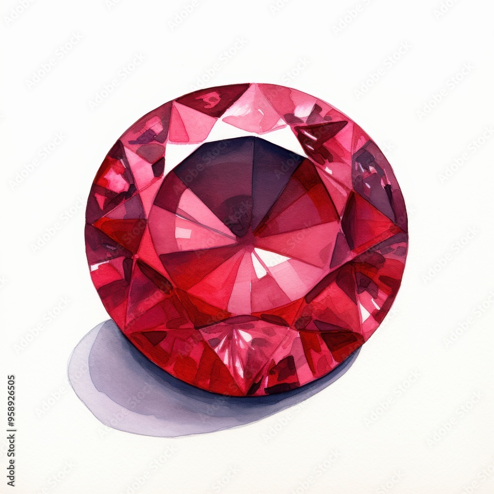 A beautiful red ruby diamond is sitting elegantly on a white surface A beautiful red ruby diamond is sitting elegantly on a white surface