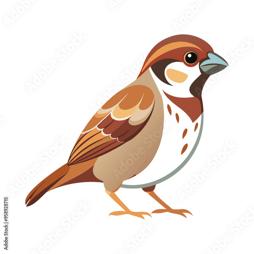 Download Sparrow Bird Silhouette Vector Art And Illustration White Backrund Svg File For Design.