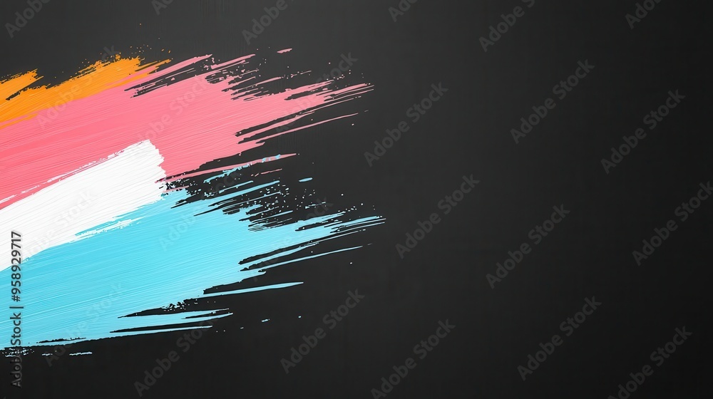 Bold Abstract Brush Stroke Design on Black Background Bold Abstract Brush Stroke Design on Black Background