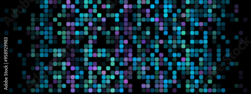 Pixelated Design: Purple and Light Blue on Dark Background