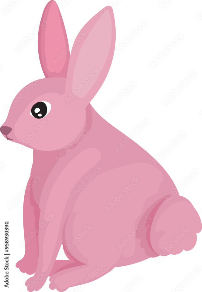Cartoon rabbit illustration on transparent background.
Cartoon rabbit illustration on transparent background.