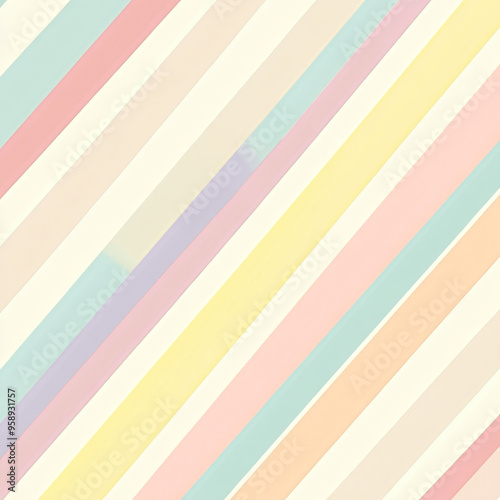  A minimalist pattern of diagonal stripes in soft pastels. 