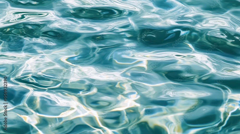 Serene Blue Water Surface with Sunlight Reflection - Abstract Summertime Bliss Serene Blue Water Surface with Sunlight Reflection - Abstract Summertime Bliss