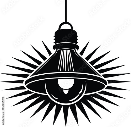 lamp light bulb silhouette vector illustration photo