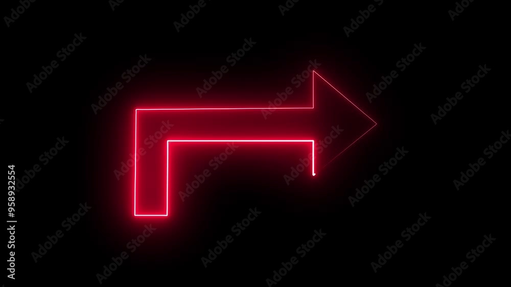 arrow icon animation on black background. Left red arrow globe neon icon on black background.. arrow icon animation on black background. Left red arrow globe neon icon on black background..
