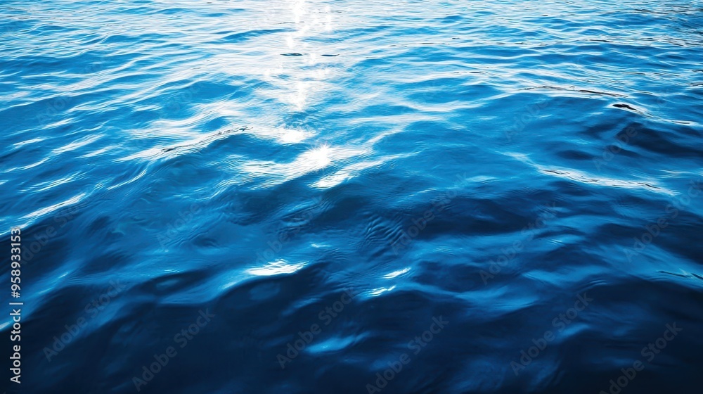 Serene Blue Water with Gentle Ripples Reflecting Summer Sky - Tranquil Nature Background Serene Blue Water with Gentle Ripples Reflecting Summer Sky - Tranquil Nature Background