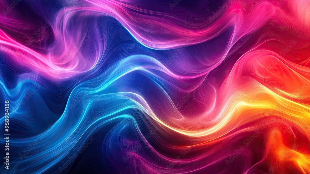 Dynamic abstract resonance waves in vibrant colors, illustrating fluid motion and energy flow. Ideal for modern digital backgrounds. Dynamic abstract resonance waves in vibrant colors, illustrating fluid motion and energy flow. Ideal for modern digital backgrounds.