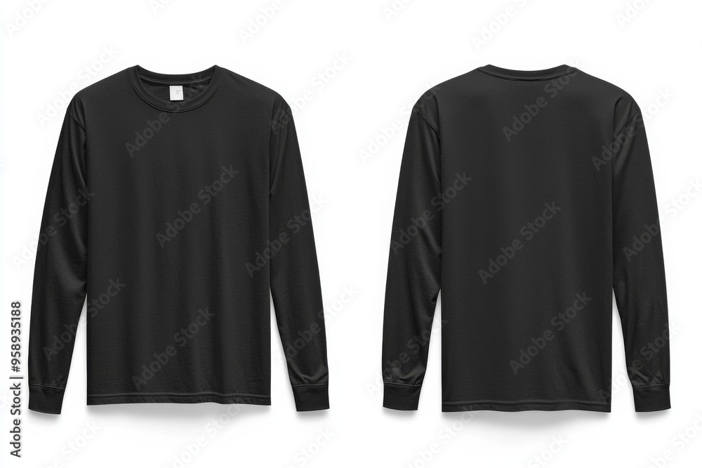 Black long sleeve tshirt mockup isolated created with Generative AI Black long sleeve tshirt mockup isolated created with Generative AI