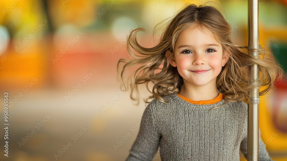 A joyful girl with flowing hair, smiling brightly in a colorful environment, embodying happiness and childhood innocence. A joyful girl with flowing hair, smiling brightly in a colorful environment, embodying happiness and childhood innocence.