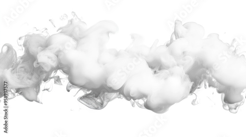 Abstract billowing smoke with transparent background
