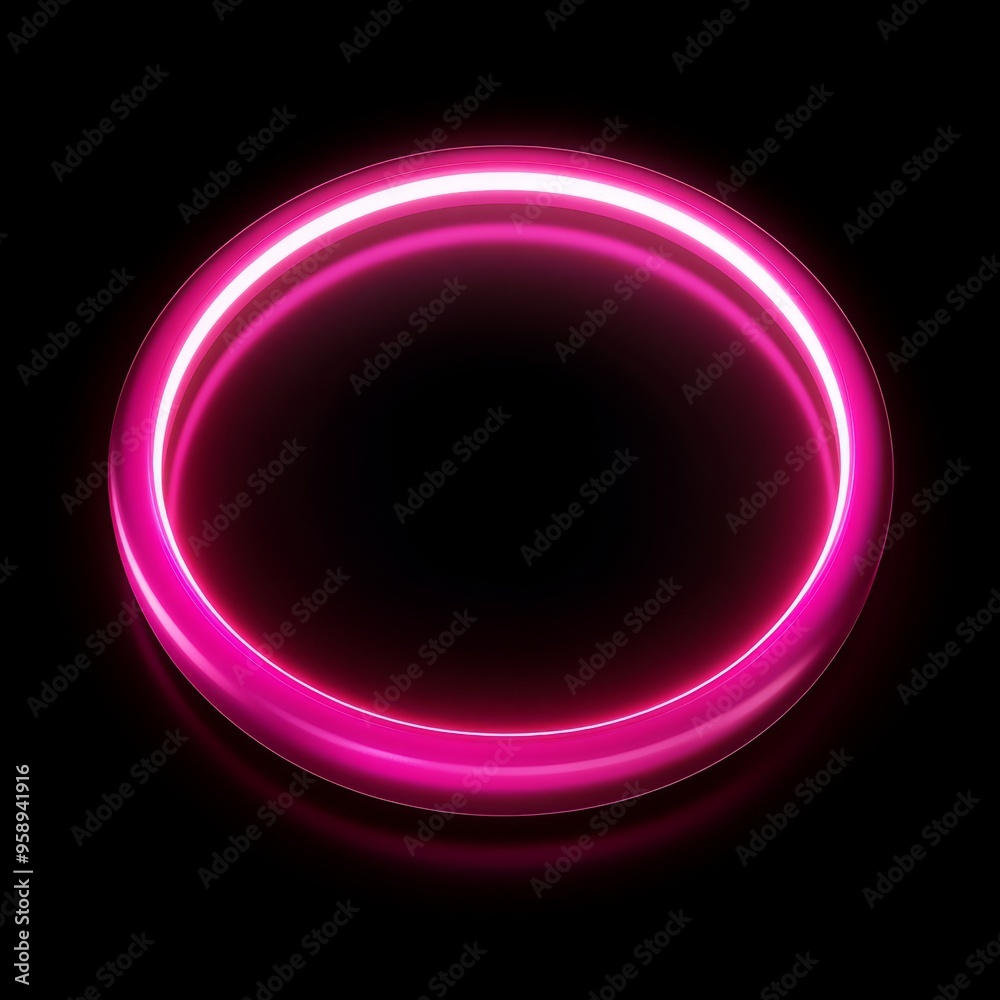 A glowing pink neon circle set against a deep black background, making it a perfect choice for retro club themes, lively parties, or captivating digital illustrations that evoke a vibrant atmosphere A glowing pink neon circle set against a deep black background, making it a perfect choice for retro club themes, lively parties, or captivating digital illustrations that evoke a vibrant atmosphere