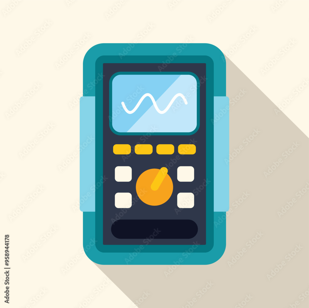 Digital multimeter showing a sinusoidal signal on its screen, electronic measurement instrument concept Digital multimeter showing a sinusoidal signal on its screen, electronic measurement instrument concept
