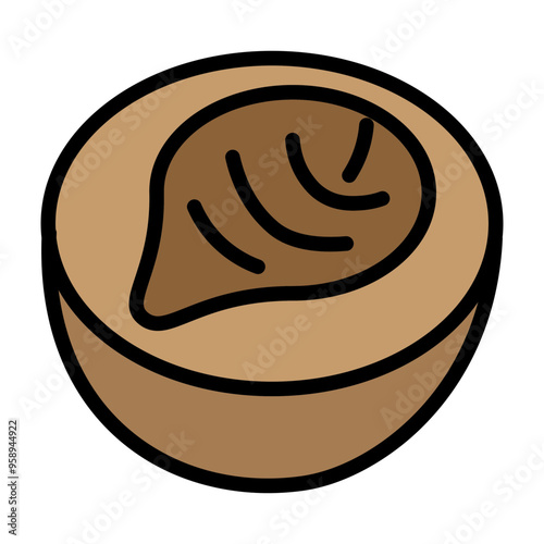 Cow Dung Diya Vector Filled Icon Design