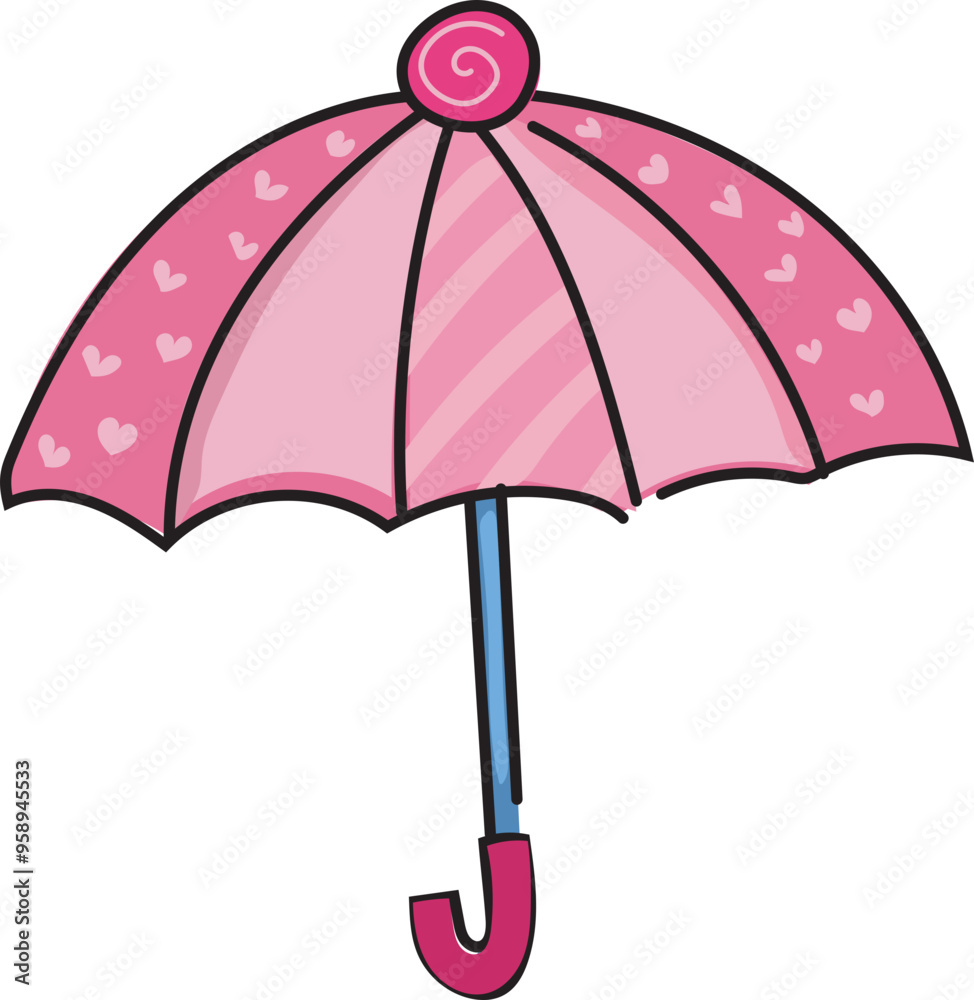 Cartoon valentine umbrella illustration on transparent background.
Cartoon valentine umbrella illustration on transparent background.