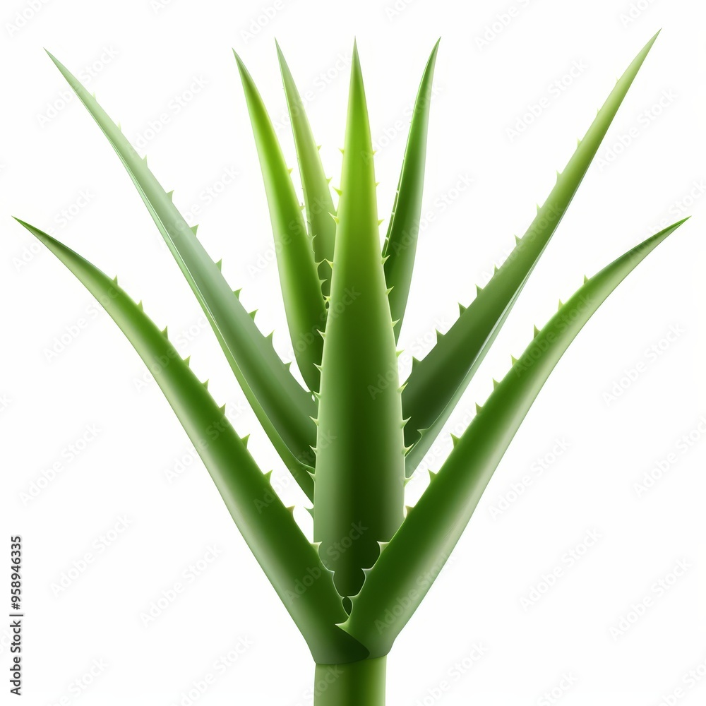 Aloe vera flower, botanical element, detailed vector illustration, soft green and yellow, isolated on white background Aloe vera flower, botanical element, detailed vector illustration, soft green and yellow, isolated on white background